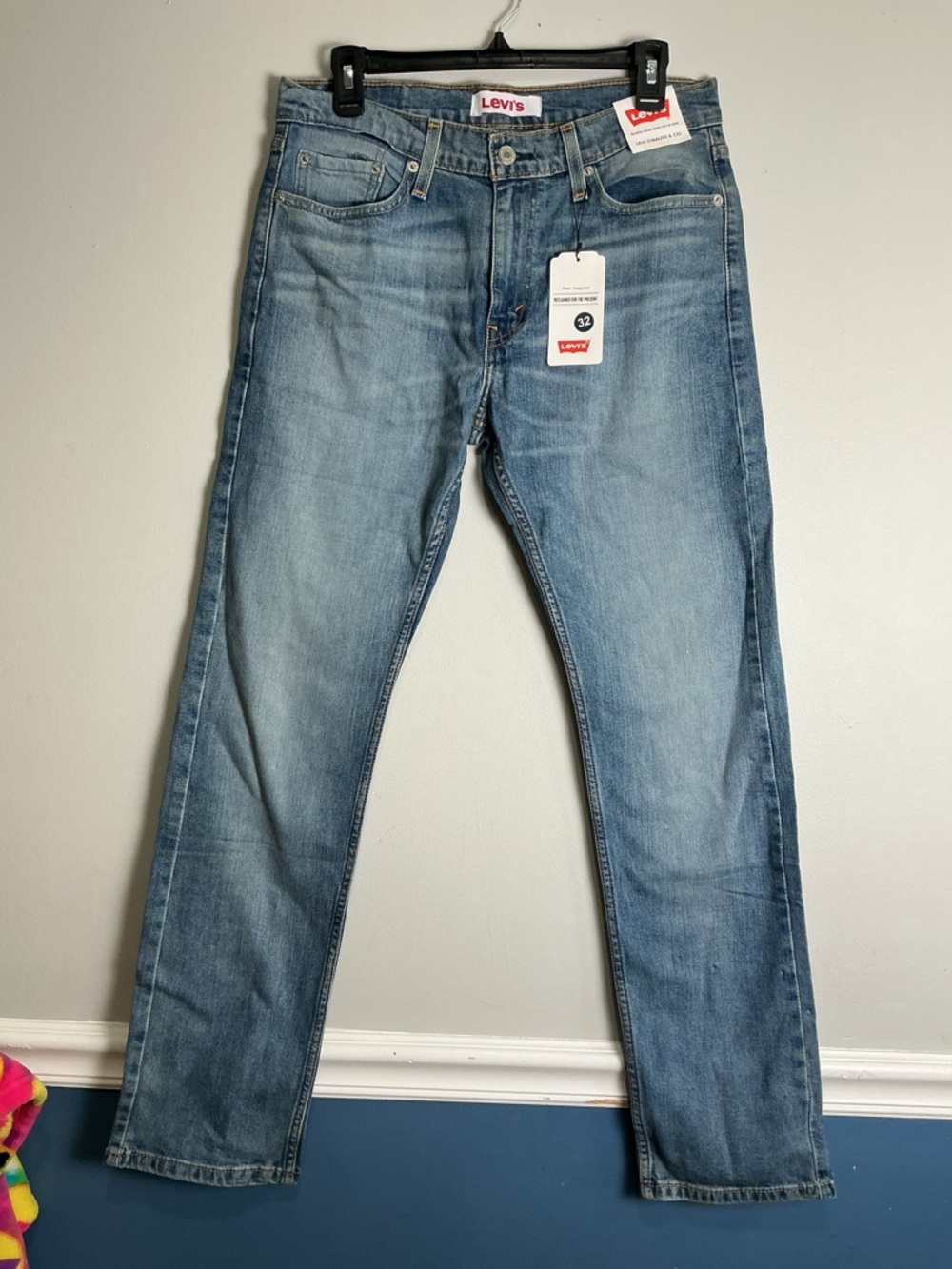 Levi's Men's Light Blue Straight Jeans - Vintage Wash